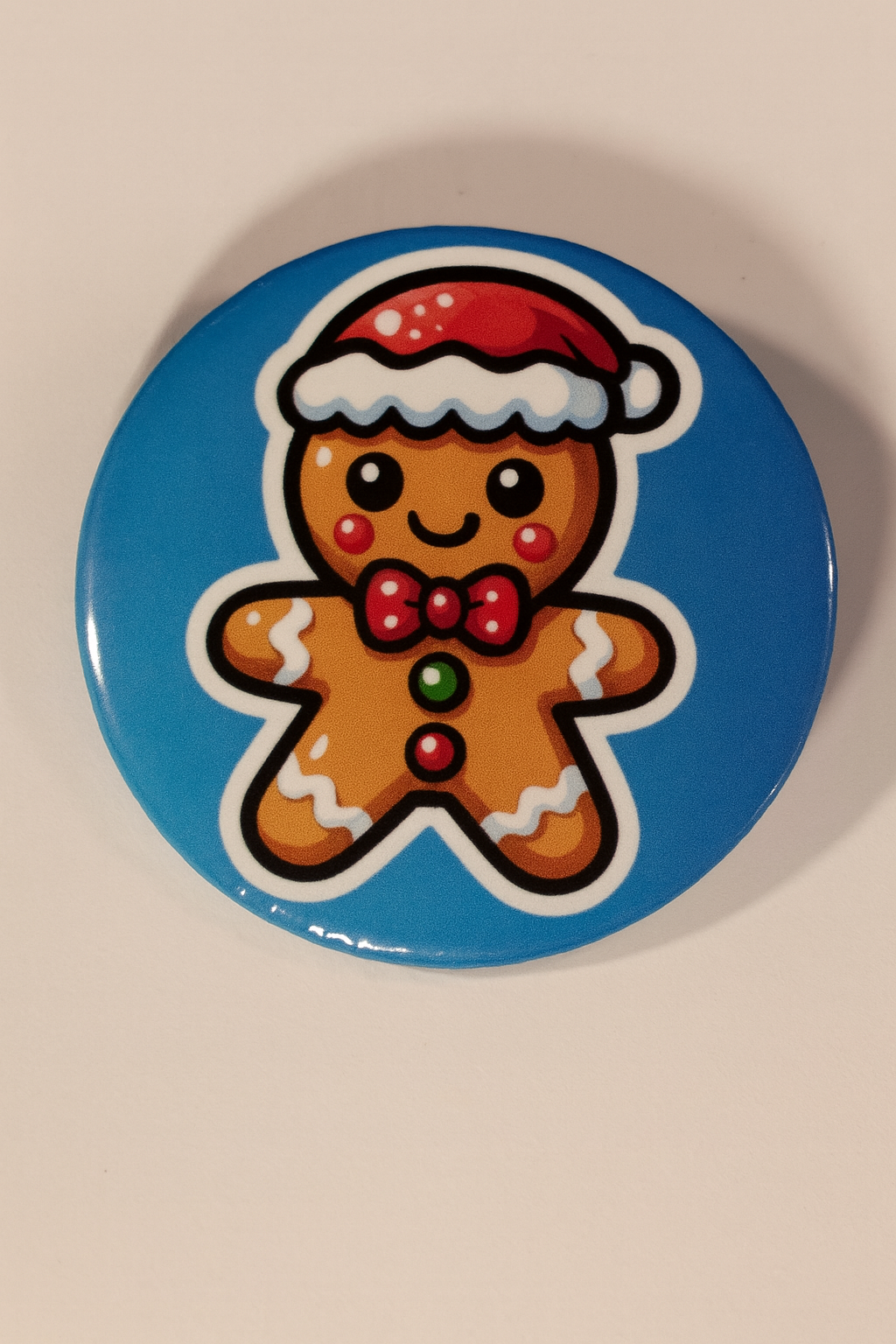 Gingerbread Christmas Pin – Cute Holiday Button Badge