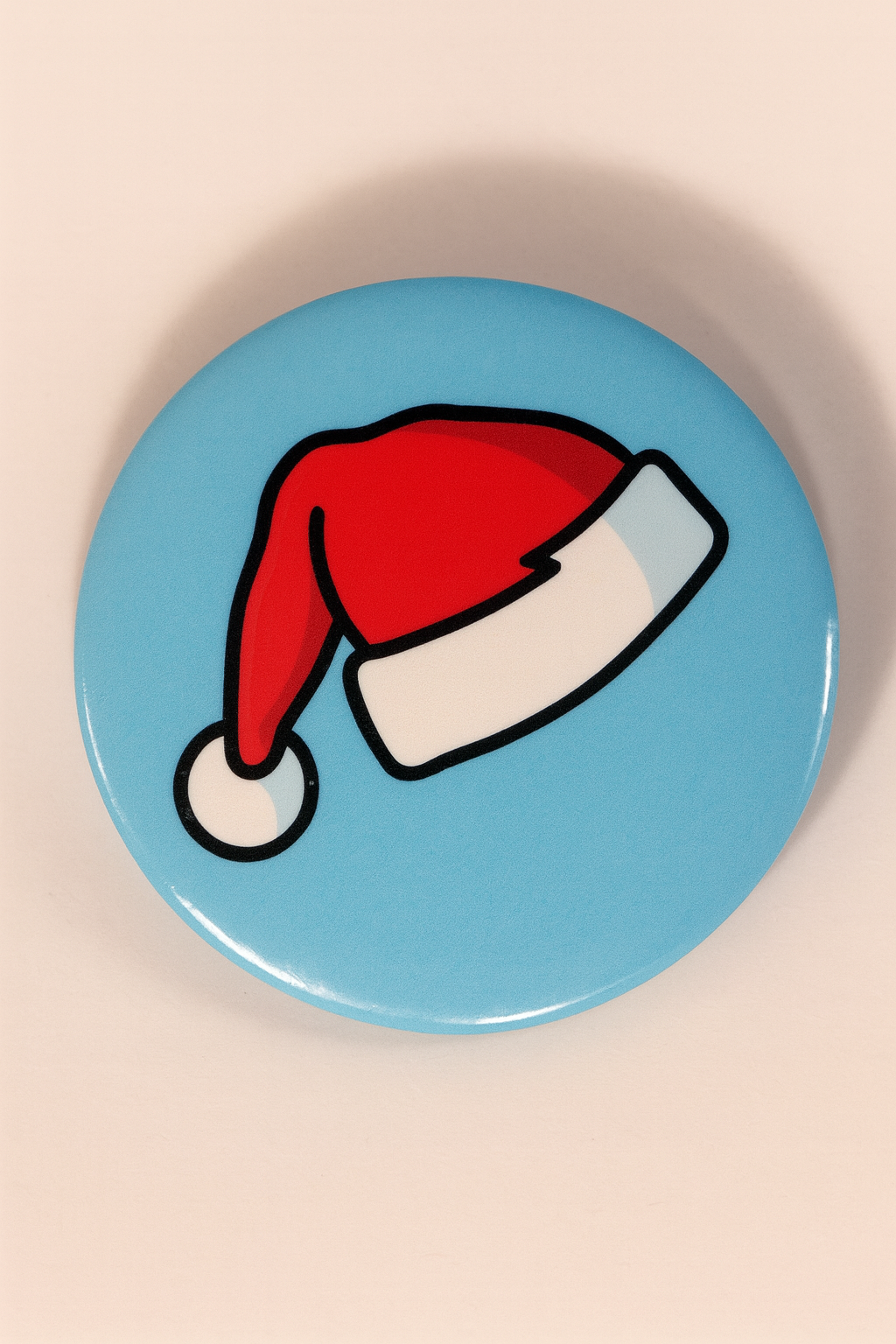 Santa Hat Christmas Pin – Cute Holiday Button Badge
